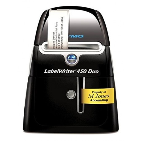 DYMO LabelWriter 450 Duo - Impresora de etiquetas Térmica directa, 600 x 300 DPI, 71 Ipm, 56 mm, D1, Negro, Plata 