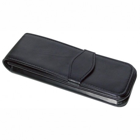 Online - Funda de piel para 3 bolígrafos, color negro