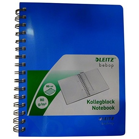 Esselte Leitz Bebop A4 A4 80hojas Azul - Cuaderno 80 hojas, Azul, A4, 80 g/m², Encuadernación espiral, 540 g 