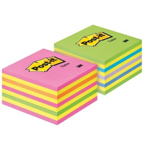 Post-it 2028NX2 - Notas adhesivas 76 x 76 mm, 2 blocs de 450 hojas , colores rosa y verde