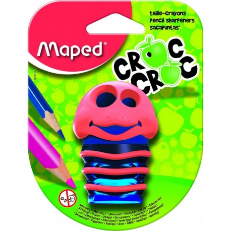 Maped Croc Croc - Sacapuntas con 2 agujeros, multicolor