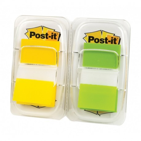 Post-It 680-2YGP - Dispensador 50 índex, color verde y 50, color amarillo