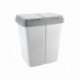 Axentia – Cubo de basura doble con 2 compartimentos, separador residuos 2 x 23 l , Plástico, Gris granito, 43 x 33 x51 cm