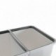 Axentia – Cubo de basura doble con 2 compartimentos, separador residuos 2 x 23 l , Plástico, Gris granito, 43 x 33 x51 cm