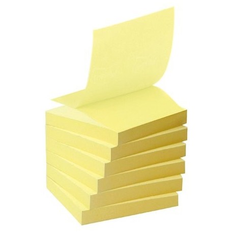 Post-It R330-1B - Pack de 6 blocs de notas recicladas y notas, 76 x 76 mm, color amarillo