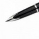 Waterman S0909930-Carène pluma estilográfica, negro y plomizo contemporáneos con adornos plateados,M