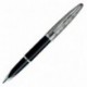 Waterman S0909930-Carène pluma estilográfica, negro y plomizo contemporáneos con adornos plateados,M