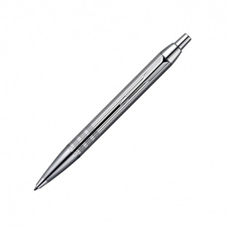 Parker IM Premium - Bolígrafo de bola de punta media cromado con caja, color plata, con grabado