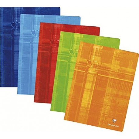 Clairefontaine 3382C - Cuaderno grapado A4 MAXI cuadriculado 5x5 de 144 páginas, colores surtidos, 1 unidad