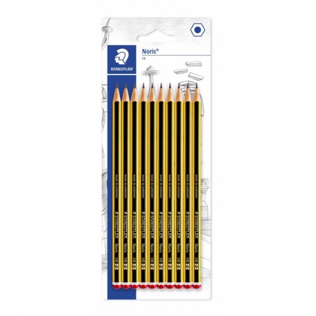 Staedtler Noris 120-2BK10D. Lápices de madera certificada. Caja de 10 unidades.