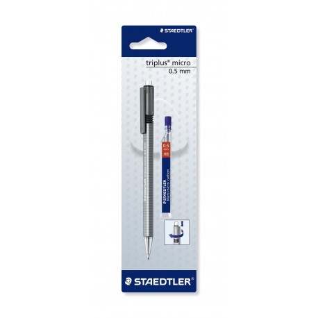 Staedtler Triplus Micro 77425BK25D - Portaminas forma triangular, 0,5 mm, con recambios 