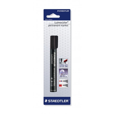 Staedtler 352-9 BKDA. Rotulador permanente de color negro. Blíster con 1 marcador permanente.