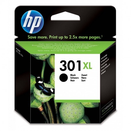 HP 301XL - Cartucho de tinta Original HP 301 XL de álta capacidad Negro para HP DeskJet, HP OfficeJet y HP ENVY