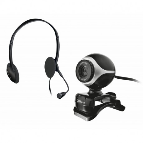 Trust 403817 - Webcam + auriculares, color negro