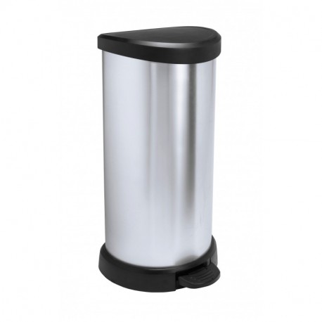 Curver Cubo de basura con pedal 40L, Metal, 27.8x32.9x67.7 cm, 181125