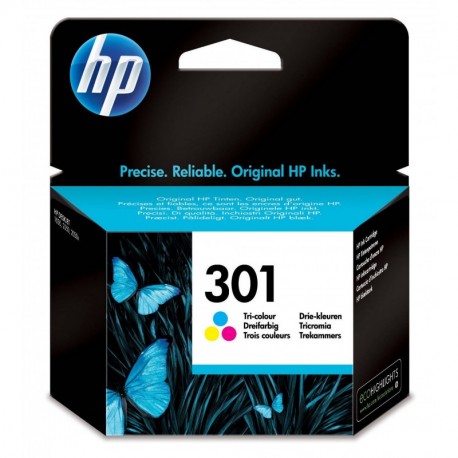 HP 301 - Cartucho de tinta para impresora, color cian, magenta y amarillo