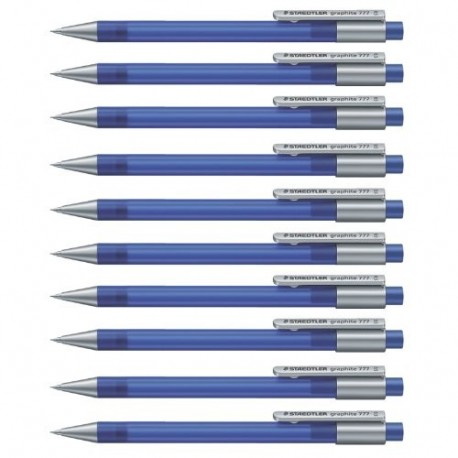 Staedtler Staedtler 777 05-33 grafito lápiz mecánico lleno de B-minas, plomo diámetro 0,5 mm, tallo, color y azules, 10 pieza