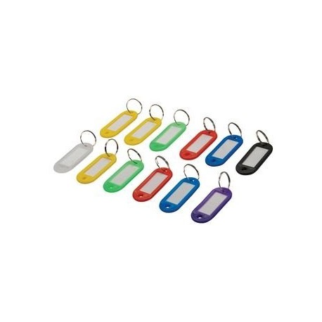 Silverline 844160 - Llaveros de colores con etiqueta identificativa, 12 pzas 12 pzas , Modelos/colores Surtidos, 1 Unidad