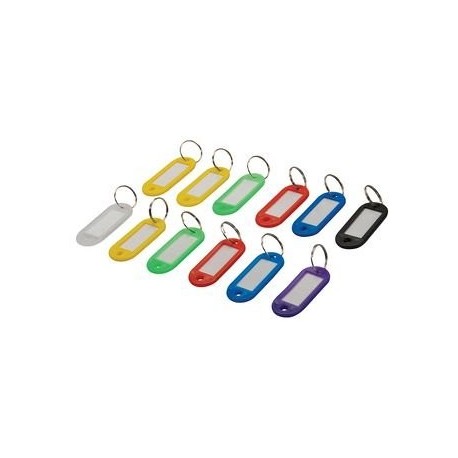 Silverline 844160 - Llaveros de colores con etiqueta identificativa, 12 pzas 12 pzas , Modelos/colores Surtidos, 1 Unidad