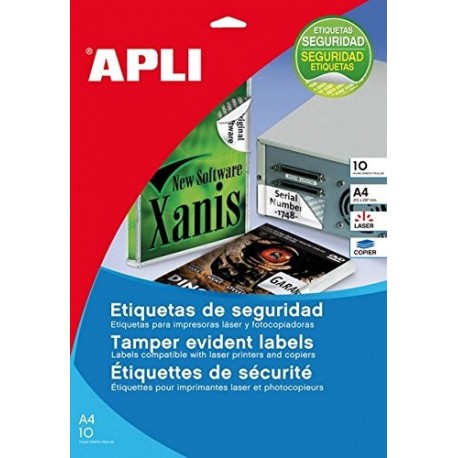 Apli 011272 480 etiquetas de seguridad láser/copiadora, 45,7 x 21,2 mm, color blanco