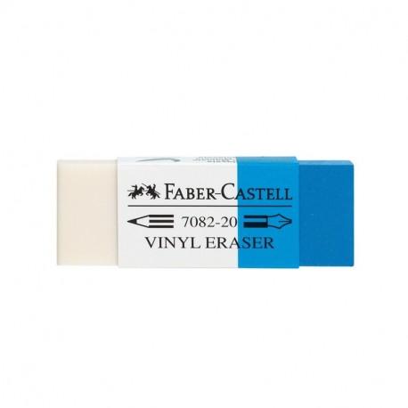 Faber-Castell 188220 – Goma de borrar combinado 7082 – 20, plástico, blanco – azul
