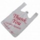 EPOSGEAR® - Bolsas ecológicas grandes de color blanco y rojo con texto en inglés «Thank You» 100% degradables, 100 unidades
