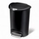 simplehuman CW1355 50 - Papelera de plástico en semicírculo 50 L, a pedal , color negro