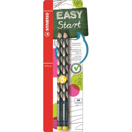 Stabilo Easygraph - Lápiz para zurdos 2 unidades - Stabilo EASYgraph HB Pencil Card