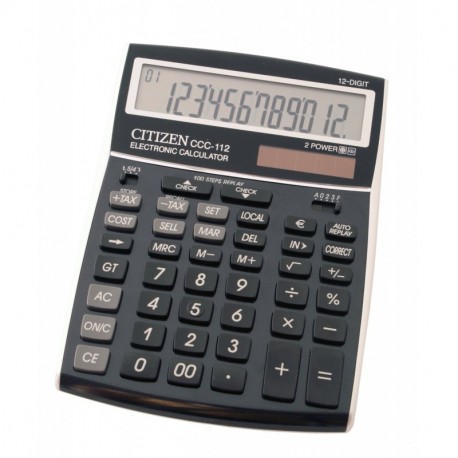 Citizen CCC-112 - Calculadora Escritorio, Básico, Negro, 257g, 155,5 x 207 x 33 mm. 