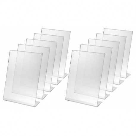 Sigel TA210 - Paquete de 10 expositores para hojas A4, transparente