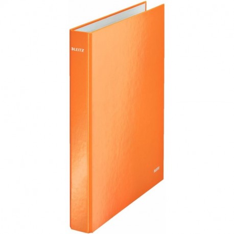 Leitz WOW - Carpeta de anillas plastificada, color naranja metalizado