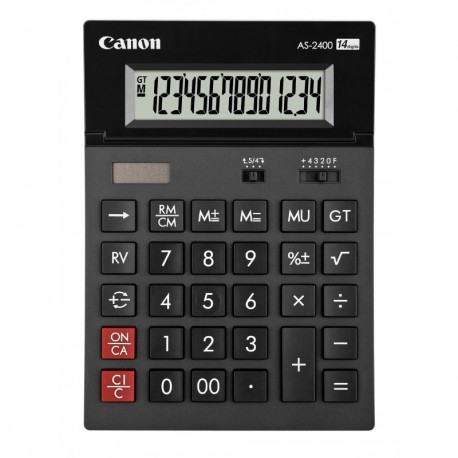 Canon AS-2400 - Calculadora Escritorio, Mostrar, Negro, Botones, 18,5 x 5,13 mm, 91,5 x 23,8 mm 