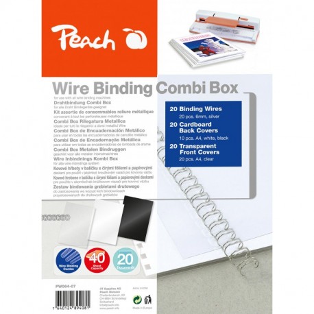 Peach PW064-07 - Pack accesorios de encuadernación canutillo metálico