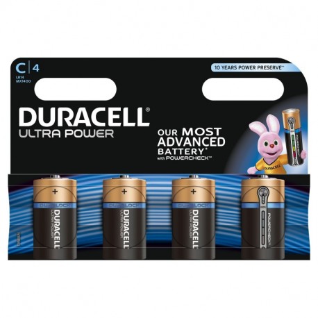 Duracell Ultra Power Pilas Alcalinas C, paquete de 4