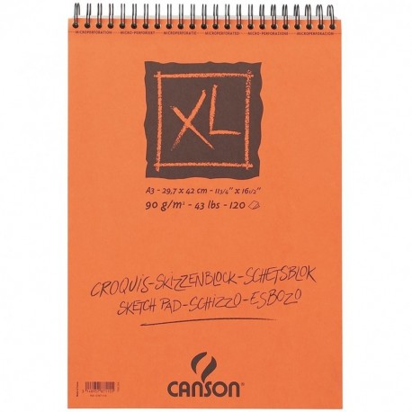 Canson 948123 - Cuaderno de dibujo en espiral A3, 120 hojas