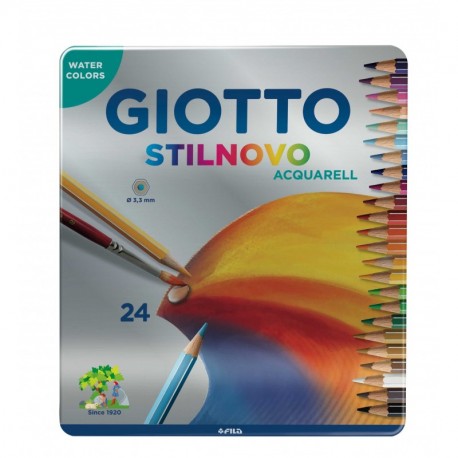 Fila Giotto Stilnovo Lápices de Colores, 24 Unidades, metálico 2563