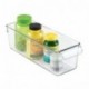InterDesign Linus Caja para almacenaje, organizador para la cocina de plástico de tamaño pequeño, caja con asas, transparente