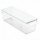 InterDesign Linus Caja para almacenaje, organizador para la cocina de plástico de tamaño pequeño, caja con asas, transparente