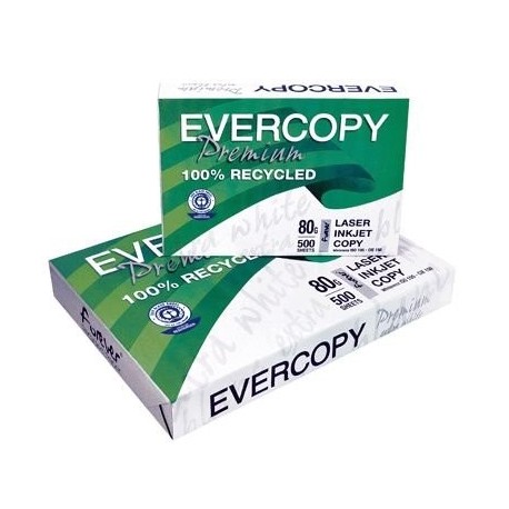 Clairefontaine Evercopy Premium Cie 150 – Paquete de 500 folios A4 80 G, papel reciclado, color blanco