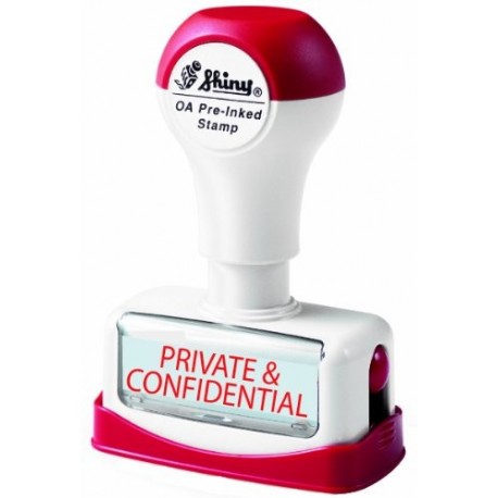 Shiny EN168/NP18 - Sello manual, diseño con texto en inglés"Private & confidential"