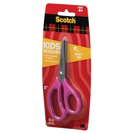 Scotch - Kid Scissors, 5" Length, Blunt, Red, Sold as 1 Each, MMM1441B