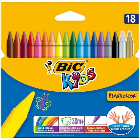 Bic Kids Plastidecor Coloración Crayons Paquete de 18 