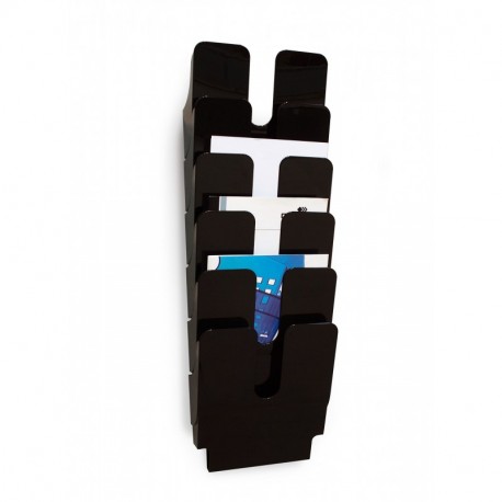 Durable FlexiPlus 1700008061 - Dispensador de folletos tamaño A4, vertical, 6 compartimentos , color negro