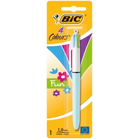 BIC 4 Colores Fun - Bolígrafo en 4 colores, multicolor