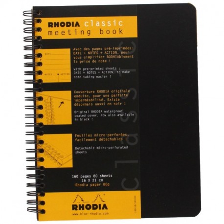 Rhodia 19341C - Cuaderno formato A5+ rayado, 80 hojas, color negro y naranja