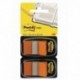 Post-it - Dispensador de banderitas separadoras 2 x 50 unidades, 25 mm , color naranja