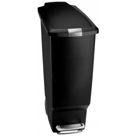 simplehuman CW1361 - Cubo de basura con tapa y ruedas plástico, 40 L , color negro