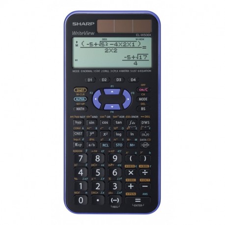 Sharp EL-W506 X-VL - Calculadora científica 4 botones programables, 80 x 168 x 14 mm, solar y a pilas 