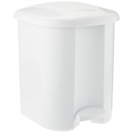 Rubbermaid Vanity - Papelera con pedal, capacidad de 15 l, blanco