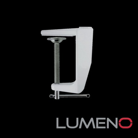 Lumeno 6171 Pinza de mesa para Lámpara lupa, blanca, tablero de mesa hasta 65 mm